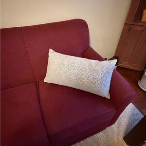 Textured Silver and White Decorative Pillow